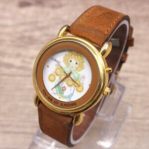 Vintage Valdawn x Precious Moments Watch Unisex Gold Tone Stainless Steel 90s